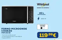 Euronics Whirlpool forno microonde cook20 offerta