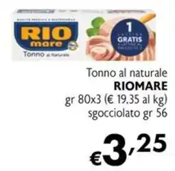 Maxi Supermercati Tonno al naturale Riomare offerta