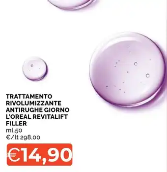 Trattamento rivolumizzante antirughe giorno L'oreal revitalift filler