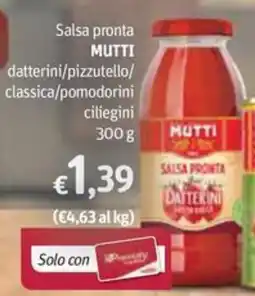Futura Supermercati Salsa pronta Mutti datterini offerta