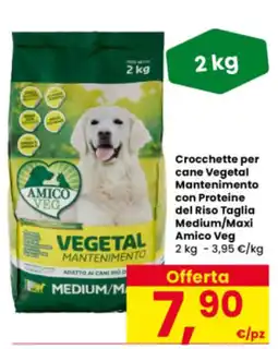 Interspar Crocchette per cane Vegetal Mantenimento con Proteine del Riso Taglia Medium/Maxi Amico Veg offerta