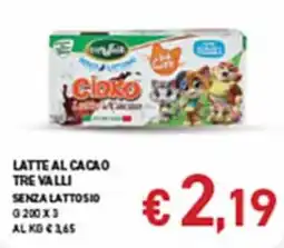 Superstore Coal Latte al cacao Tre Valli offerta