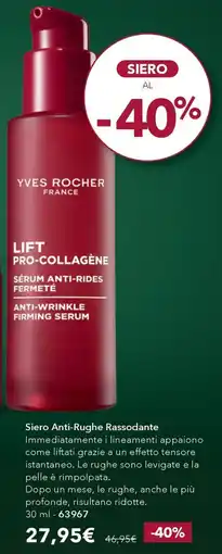 Yves Rocher Yves Rocher Siero Anti-Rughe Rassodante offerta
