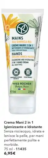 Yves Rocher Crema Mani 2 in 1 Igienizzante e Idratante Yves Rocher offerta