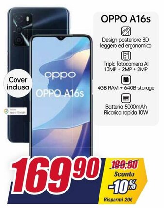 Trony oppo A16s offerta