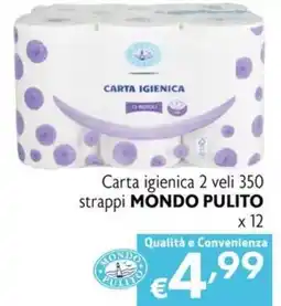 Eurospesa Carta igienica 2 veli 350 strappi MONDO PULITO offerta