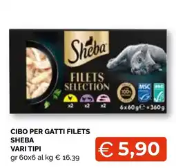 Mercatò Big Cibo per gatti filets Sheba vari tipi offerta