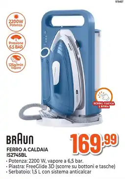 Expert Di Lella Braun Ferro a caldaia IS2745BL offerta