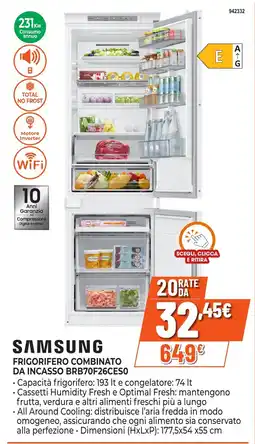 Expert Di Lella Samsung frigorifero combinato da incasso offerta