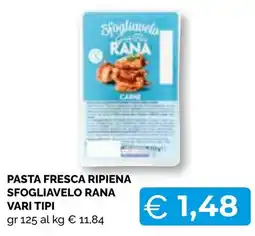 Mercatò Big Pasta fresca ripiena sfogliavelo rana offerta