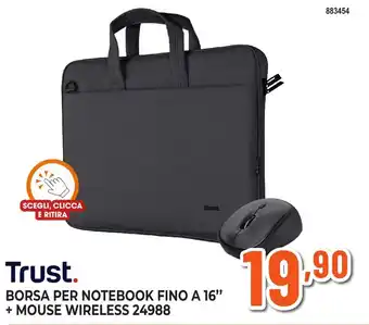 Trust. Borsa per notebook fino a 16" + mouse wireless 24988