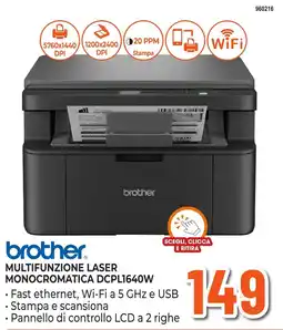 Expert Di Lella Brother multifunzione laser monocromatica DCPL1640W offerta
