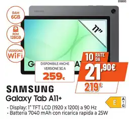 Expert Di Lella Samsung Galaxy Tab A11+ offerta