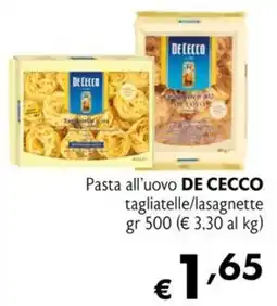 Eurospesa Pasta all'uovo De Cecco offerta