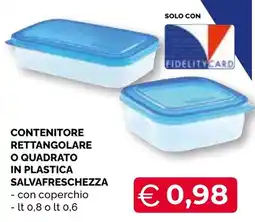 Mercatò Big Contenitore rettangolare o quadrato in plastica salvafreschezza offerta