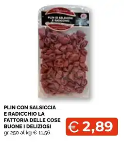 Mercatò Big Plin con salsiccia e radicchio la fattoria delle cose buone i deliziosi offerta
