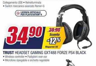 Trust Headset Gaming GXT488 Forze PS4 Black