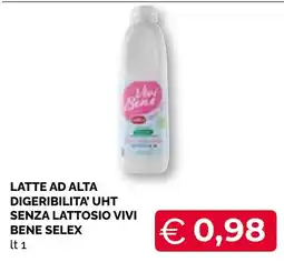 Mercatò Big Latte ad alta digeribilita' UHT senza lattosio Vivi Bene Selex offerta
