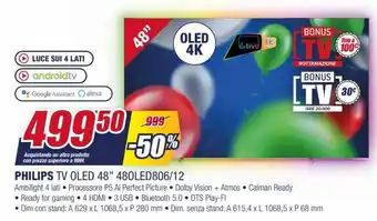 Trony Philips Tv Oled 48" 480LED806/12 offerta