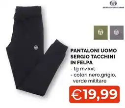 Mercatò Big Pantaloni uomo Sergio Tacchini in felpa offerta