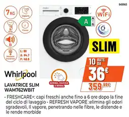 Expert Di Lella Whirlpool Lavatrice Slim WAM762WBIT offerta