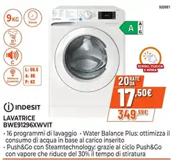 Expert Di Lella Indesit Lavatrice BWE91296XWVIT offerta