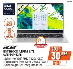 Expert Di Lella Acer Notebook Aspire Lite offerta