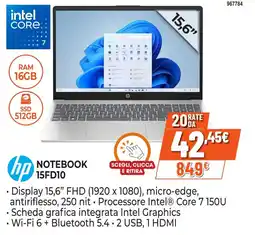Expert Di Lella hp NOTEBOOK 15FD10 offerta