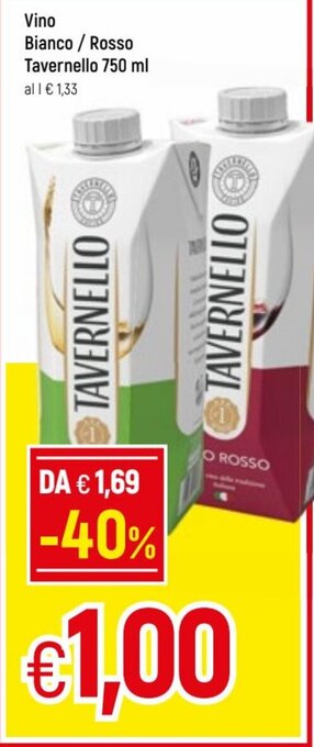 Famila Tavernello Vino Bianco / Rosso 750 ml offerta