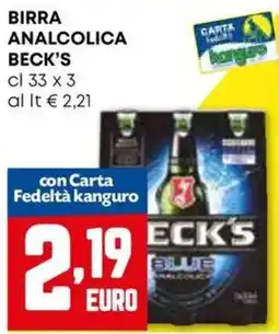 Kanguro Birra analcolica Beck's offerta
