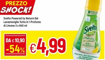 Famila Svelto Powered by Nature Gel Lavastoviglie Tutto in 1 Profumo di Limone 3 x 640 ml offerta