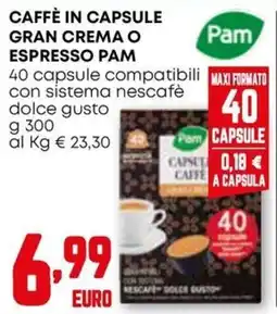 Kanguro Caffè in capsule Gran Crema o Espresso Pam offerta