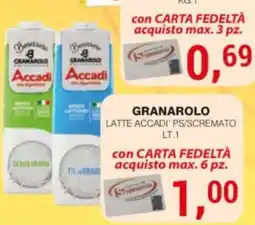 Supermercati Spesa Mia Granarolo latte Accadi' ps/scremato offerta