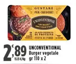 Rossotono Carrefour Unconventional Burger vegetale offerta