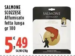 Rossotono Carrefour Salmone scozzese affumicato fetta lunga offerta