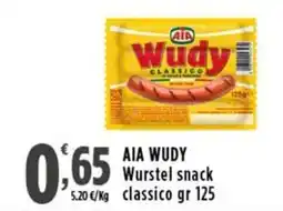 Rossotono Carrefour AIA WUDY Wurstel snack classico offerta