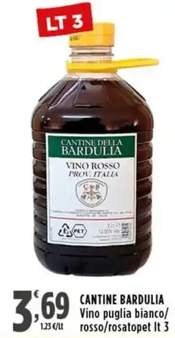 Rossotono Carrefour Cantine Bardulia Vino puglia bianco/rosso/rosato offerta