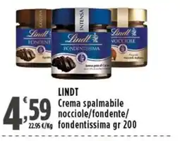 Rossotono Carrefour Lindt Crema spalmabile nocciole/fondente/fondentissima offerta