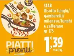 Rossotono Carrefour Star risotto funghi offerta