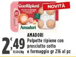 Rossotono Carrefour Polpette ripiene Amadori offerta
