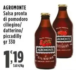 Rossotono Carrefour Salsa pronta di pomodoro ciliegino Agromonte offerta