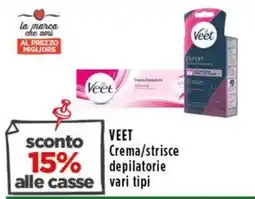 Rossotono Carrefour VEET Crema/strisce depilatorie offerta