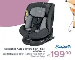 Io Bimbo Seggiolino Auto Boavista Spin i-Size Black & Grey offerta