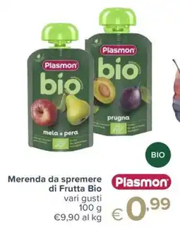 Io Bimbo Merenda da spremere di Frutta Bio Plasmon offerta