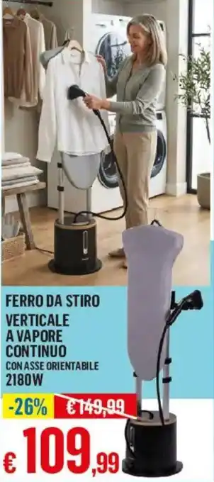 Ferro da stiro verticale a vapore continuo con asse orientabile
