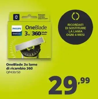 Philips OneBlade 3x lame di ricambio 360