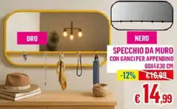 Satur Specchio da muro con ganci per appendino offerta