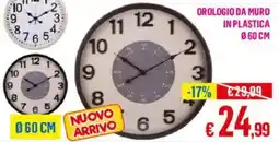 Satur Orologio da muro in plastica offerta