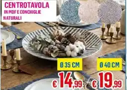 Satur Centrotavola in MDF e conchiglie naturali offerta