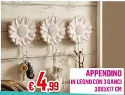Satur Appendino in legno con 3 ganci offerta
